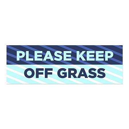 Cgsignlab | אנא שמור על דשא -חלון כחול נצמד בחלון | 36 x12